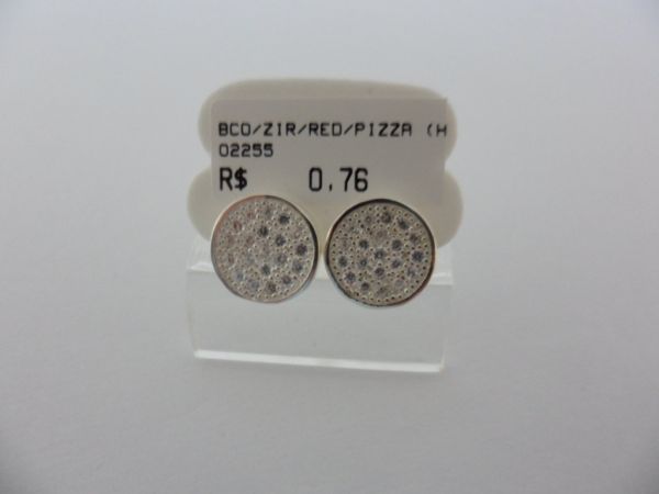BRINCO DE PRATA COM ZIRCÔNIAS PIZZA CB 24490