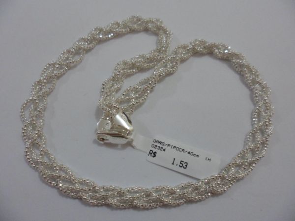 GARGANTILHA DE PRATA PIPOCA 40CM CB 2087153