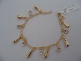 PULSEIRA FOLHADA A OURO STRASS PINGO CB 1800