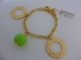 PULSEIRA FOLHADA A OURO VERDE LIMAO  CB 181815
