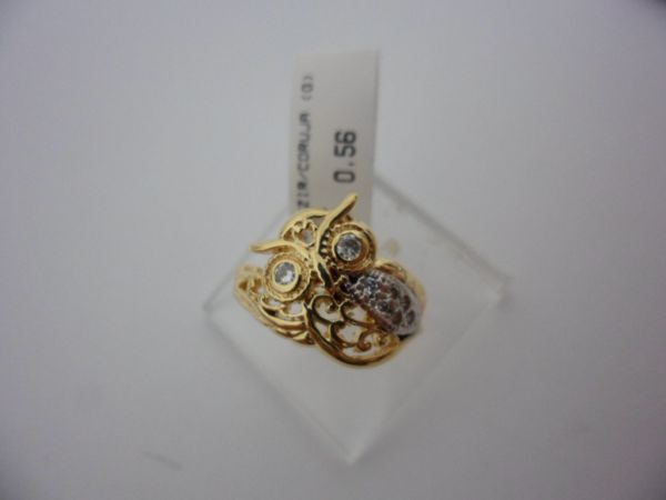 ANEL FOLHADO A OURO CORUJA  CB 54201