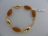 PULSEIRA FOLHADA PEDRA OVAL CAQUI  CB 182294