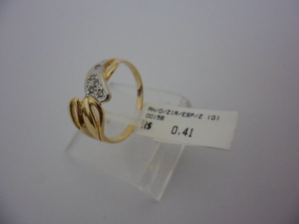 ANEL FOLHADO A OURO ZIRCONIA ESPECIAL  CB 4304