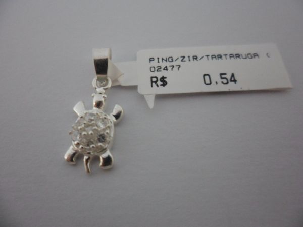 PINGENTE DE PRATA TARTARUGA ZIRC CB 17590