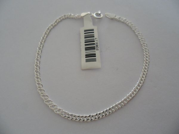 Pulseira Prata Masculina Elos Duplos 3mm 2083717