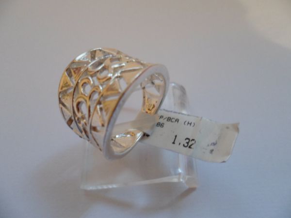 ANEL DE PRATA BRANCA VAZADO CB 2080086