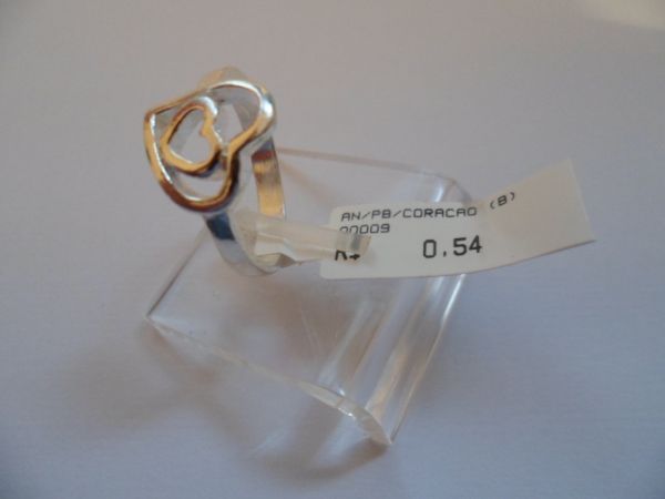 ANEL DE PRATA BRANCA CORAÇAO CB 2085531