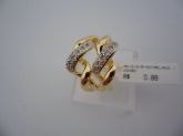 ANEL FOLHADO A OURO ZIRCONIA ENTRELAÇADO  CB 128210