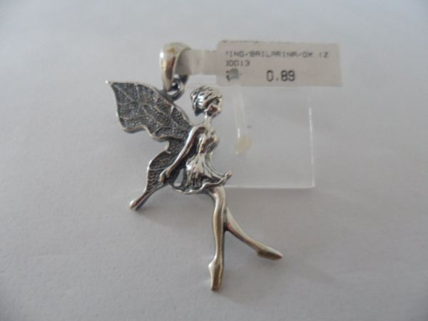 PINGENTE DE PRATA FADA ENVELHECIDA CB 11841