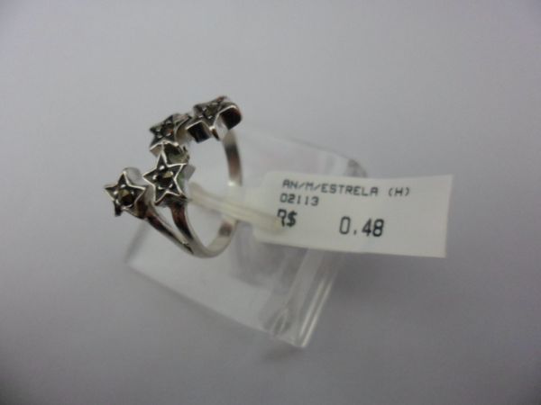 ANEL DE PRATA MARCASSITA ESTRELAS CB 15980496