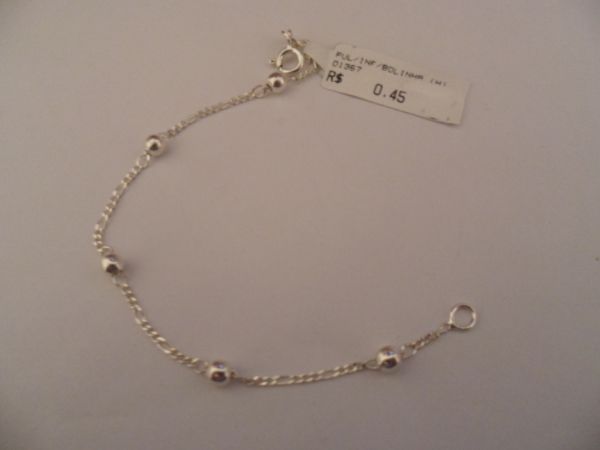 PULSEIRA DE PRATA INFANTIL BOLINHA  CB 2077642