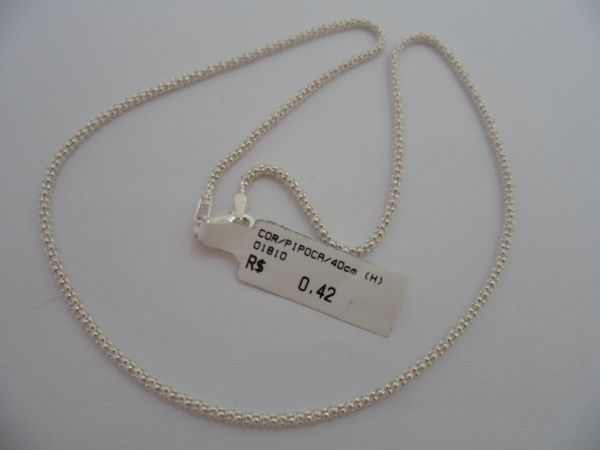CORRENTE DE PRATA PIPOCA 40CM  CB 2083193