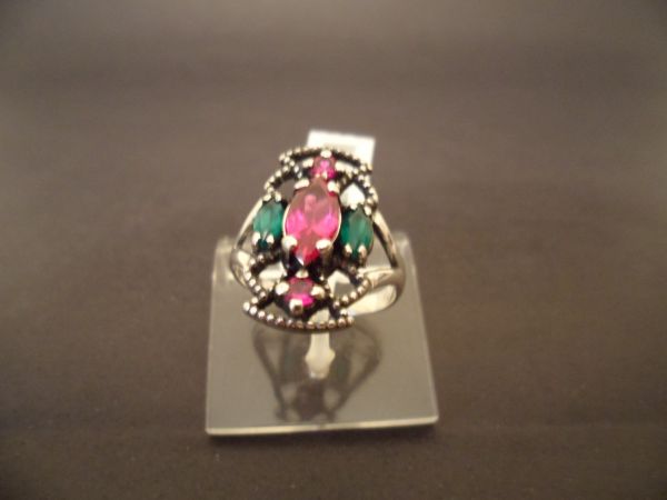 Anel de Prata zirconia  pedras color 2094700