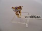 Anel folhado a ouro de zirconia color 2094632