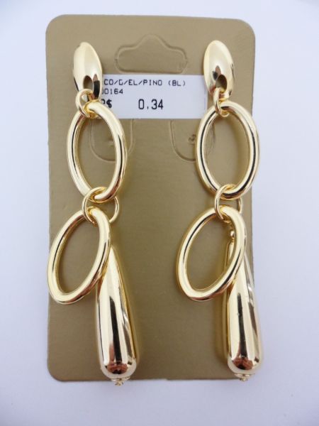 BRINCO FOLHADO A OURO ELOS PINO CB 9860