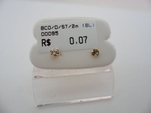 BRINCO FOLHADO A OURO STRASS 2MM CB 4970