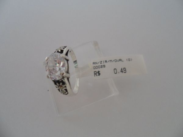 ANEL DE PRATA ZIRCONIA MARCASSITA OVAL CRISTAL  CB 10401