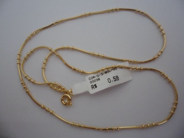CORRENTE BANHADA A OURO 3 BOLAS 50CM CB 501350