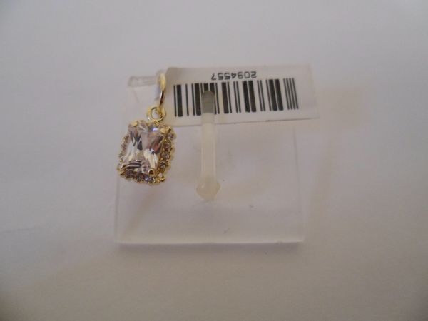 Pingente folhado a ouro zirconia 2094557