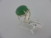 Anel Prata Pedra Natural Red Verde 2080000