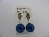 BRINCO DE PRATA PEDRAS MARCASSITAS AZUL CB 2065557