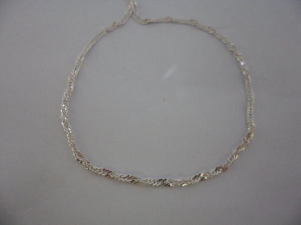 CORRENTE PRATA SINGAPURA 45CM 2MM  2088860