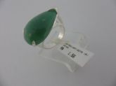 Anel Prata Pedra Natural Gota Verde 2084114