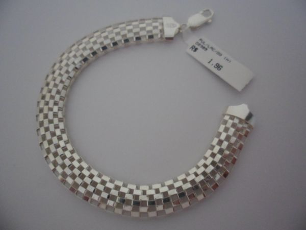 Pulseira de Prata Lacraia Vazada Grande  CB 2087955 ok
