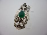 Anel Prata Micro Zirconia Pedra Verde 1619121