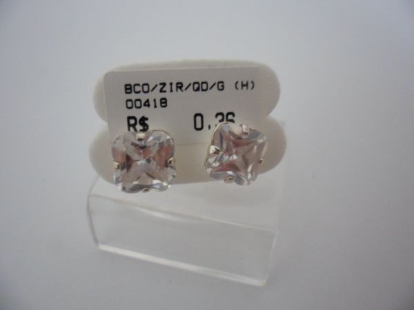 BRINCO DE PRATA ZIRCONIA QUADRADO GDE  CB 2065915