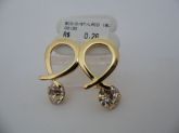 BRINCO FOLHADO A OURO STRASS LAÇO CB 4890