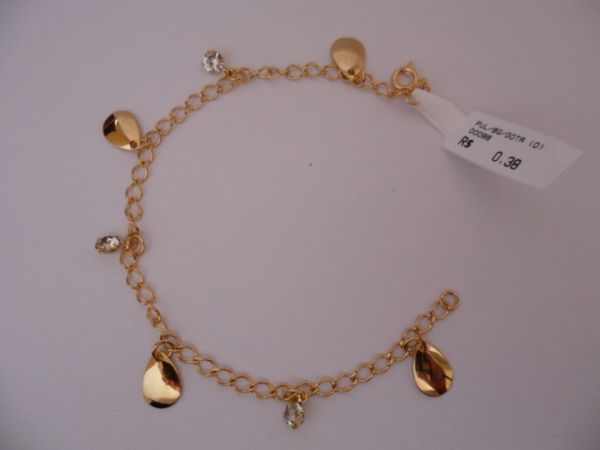 PULSEIRA FOLHADA A OURO BERLOQUE GOTA  CB 1821141