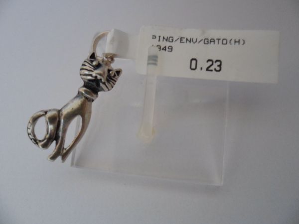 PINGENTE DE PRATA GATO ENVELHECIDO CB 35980186