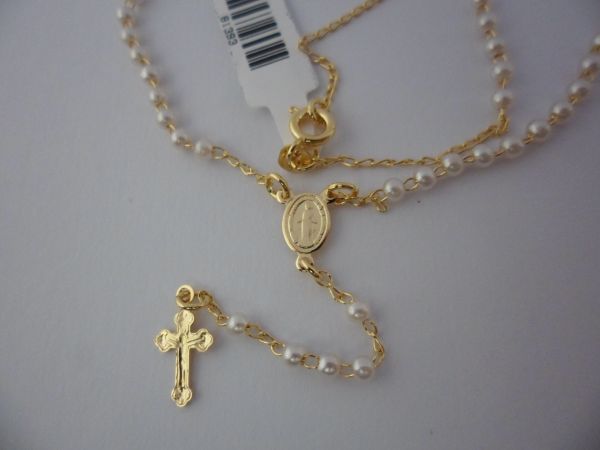 TERÇO FOLHADO A OURO P CB 81393