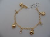 PULSEIRA FOLHADA STRASS CORAÇÃO CB 1600