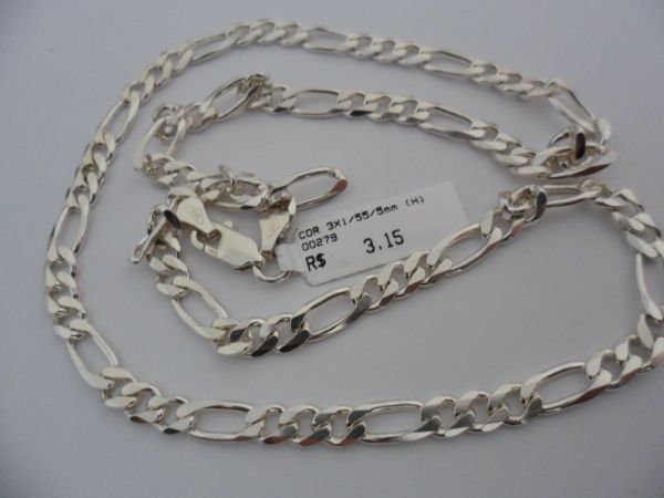 CORRENTE DE PRATA 3X1 55CM  CB 2062112