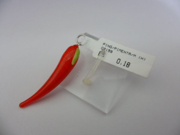 PINGENTE DE PRATA MURANO PIMENT MEDIO  CB 34110195