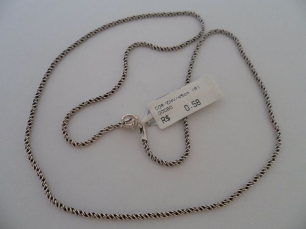 CORRENTE DE PRATA ENVELHECIDA 45CM  CB 2080482