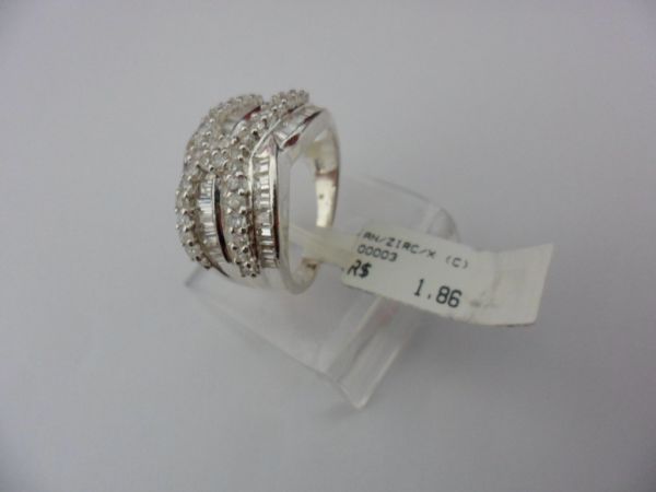 ANEL DE PRATA ZIRCÔNIA X  CB 2062938