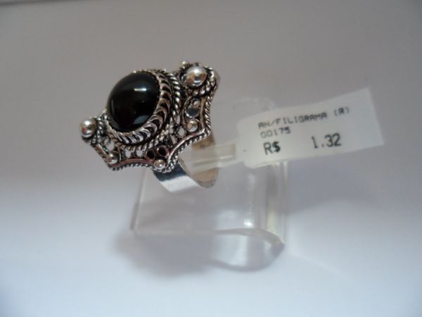 ANEL DE PRATA PEDRA FILIGRAMA  CB 2084220