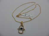 GARGANTILHA FOLHADA OURO MAO OLHO  CB 81660