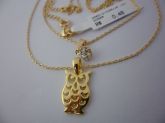 GARGANTILHA FOLHADA EM OURO CORUJA/PONTO CB 81698