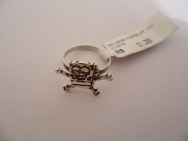 ANEL DE PRATA ENVELHECIDO BOB ESPONJA  CB 1449251