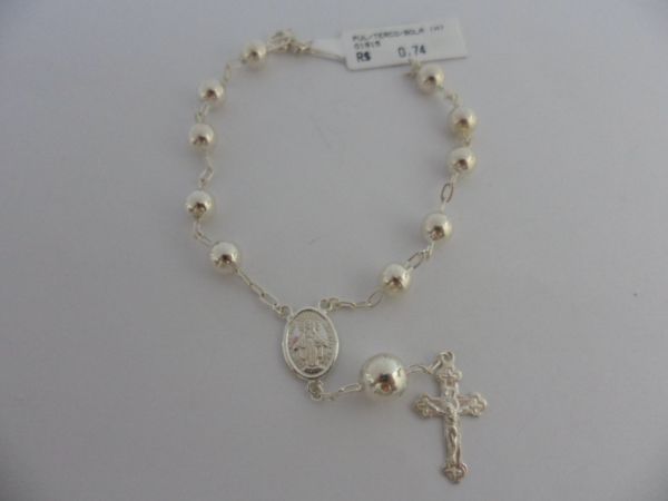 PULSEIRA EM PRATA TERÇO/BOLA CB 44830069