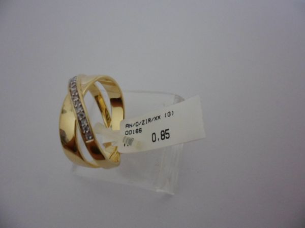ANEL FOLHADO A OURO ZIRCONIA XX  CB 74600