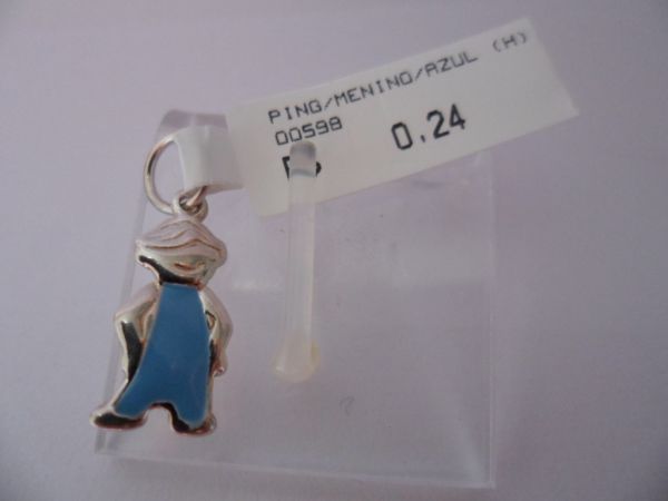 PINGENTE DE PRATA MENINO AZUL  CB 2067957