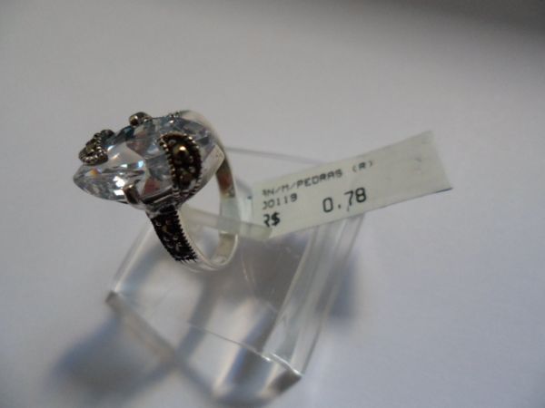 ANEL DE PRATA MARCASSITA PEDRA ZIRCONIA  CB 2081113