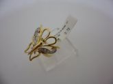 ANEL FOLHADO A OURO ZIRCONIA BORBOLETA  CB 33402