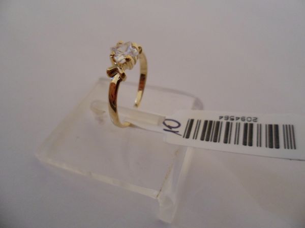 Anel folhado a ouro infantil de zirconia 4 2094564