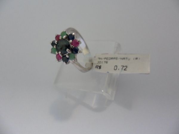 ANEL DE PRATA PEDRA NATURAL FLOR M  CB 2084237